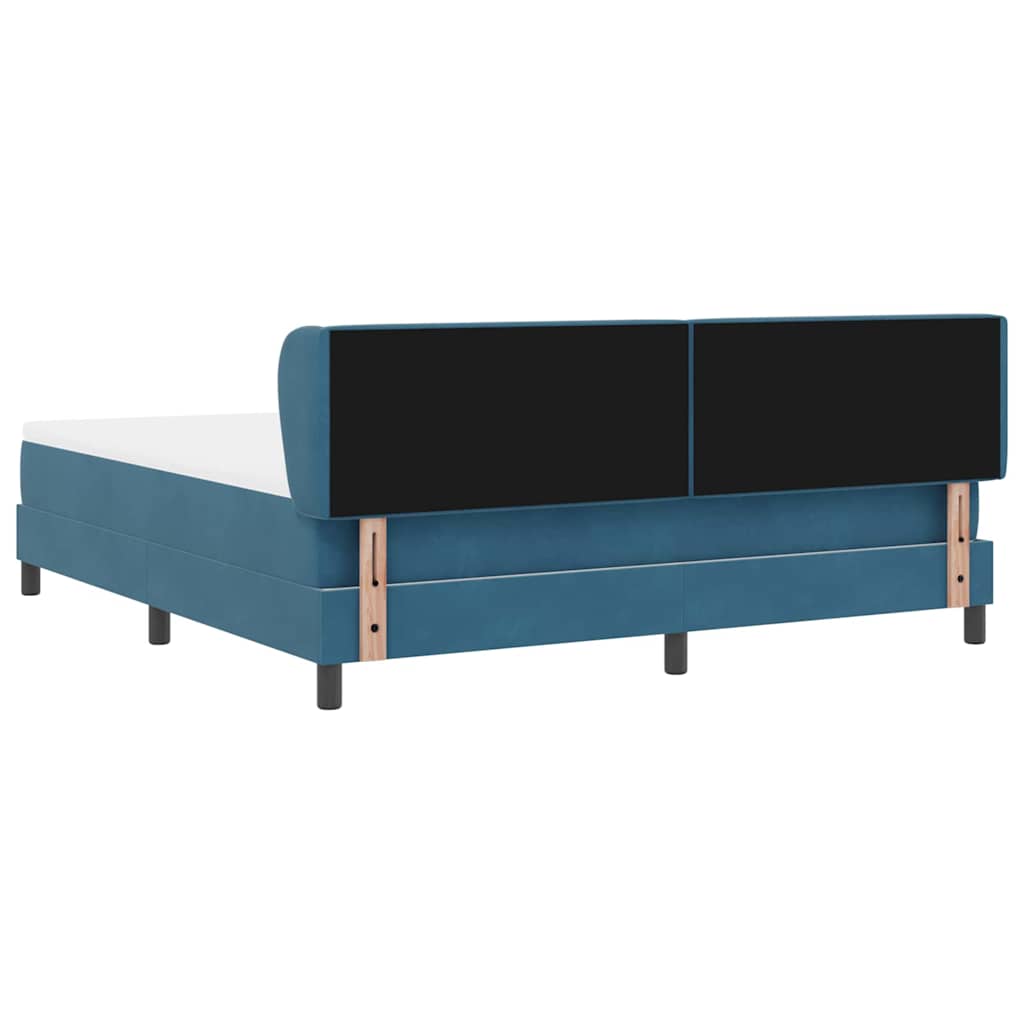 vidaXL Κρεβάτι με ελατήρια Σκούρο Μπλε 180 x 200 cm Βελούδο