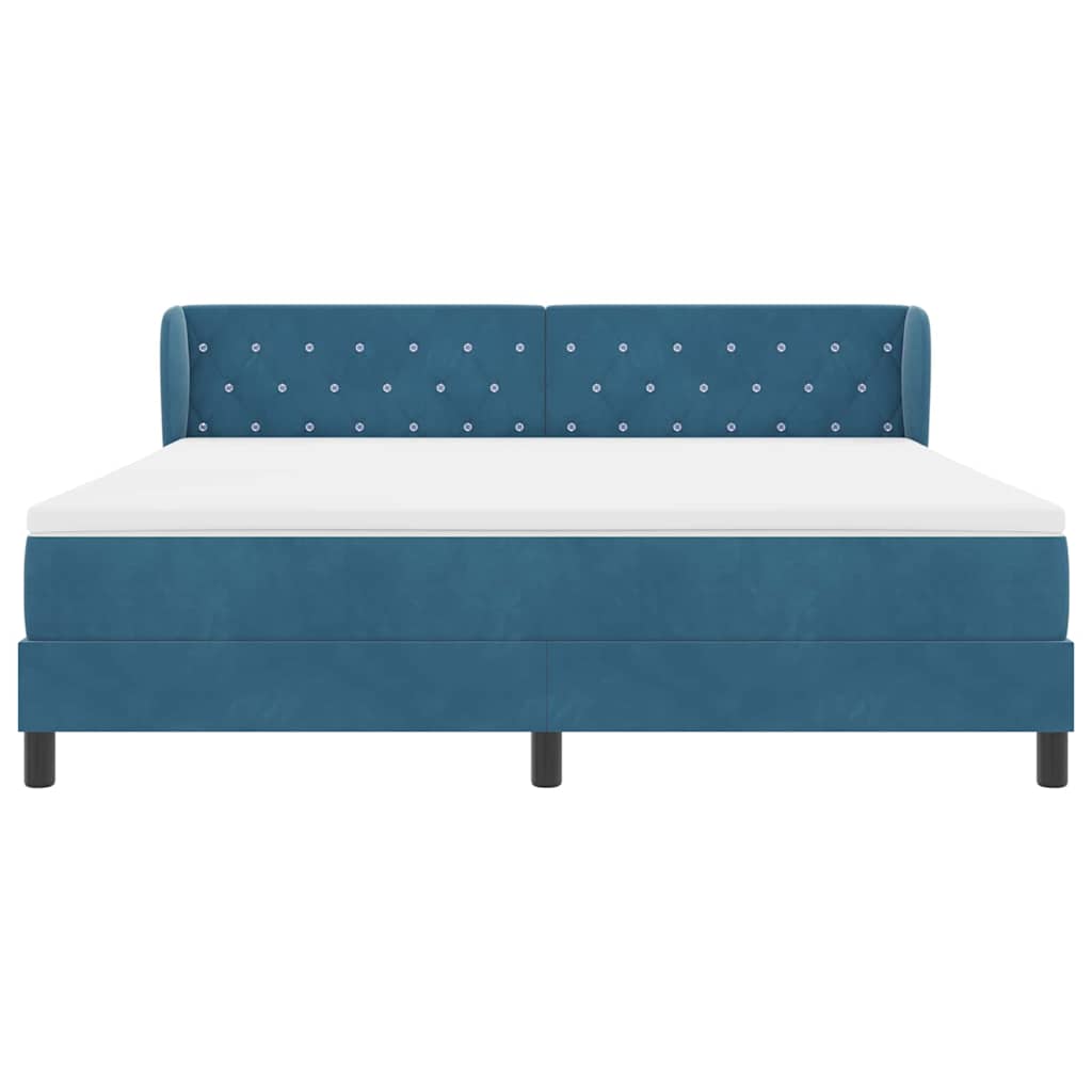 vidaXL Κρεβάτι με ελατήρια Σκούρο Μπλε 180 x 200 cm Βελούδο