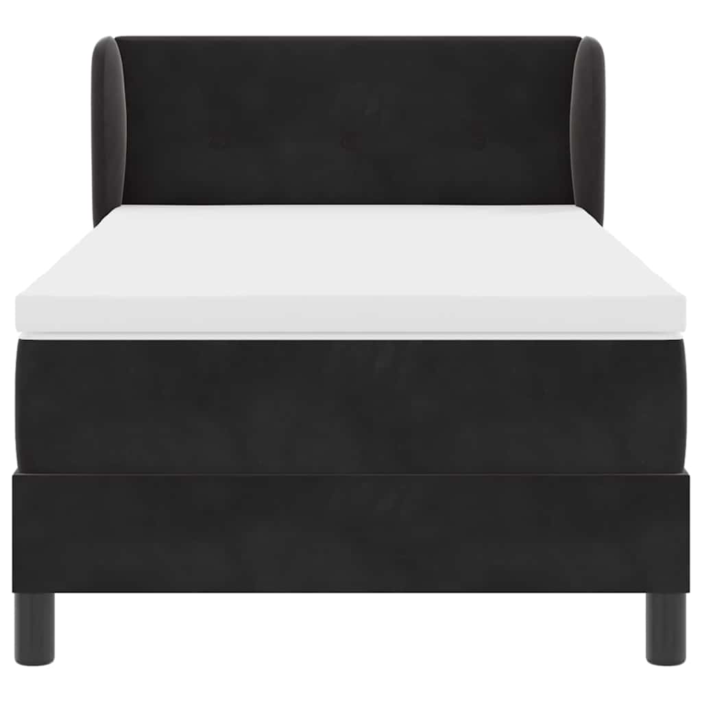 vidaXL Κρεβάτι με ελατήρια με κεφαλάρι Μαύρο 80 x 200 cm Βελούδο