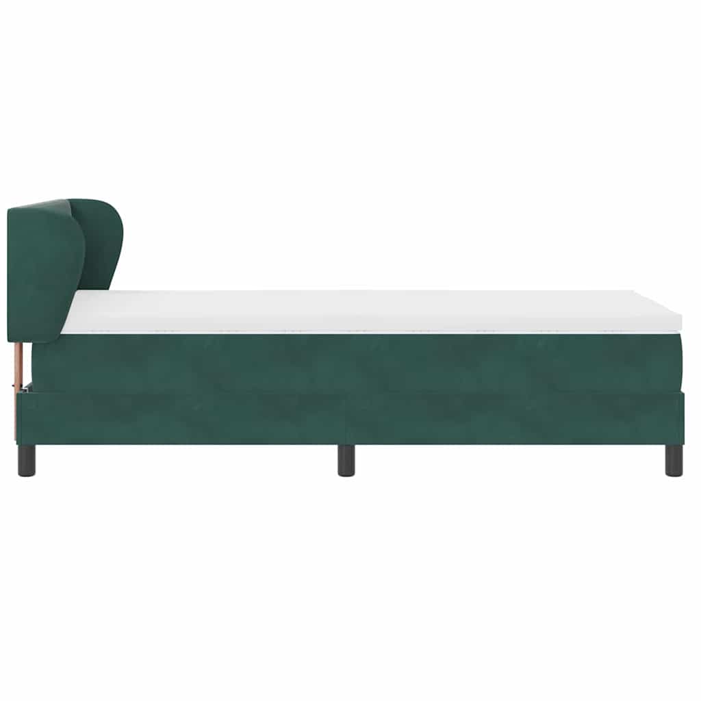 vidaXL Κρεβάτι με ελατήρια Σκούρο πράσινο 80 x 200 cm Βελούδο