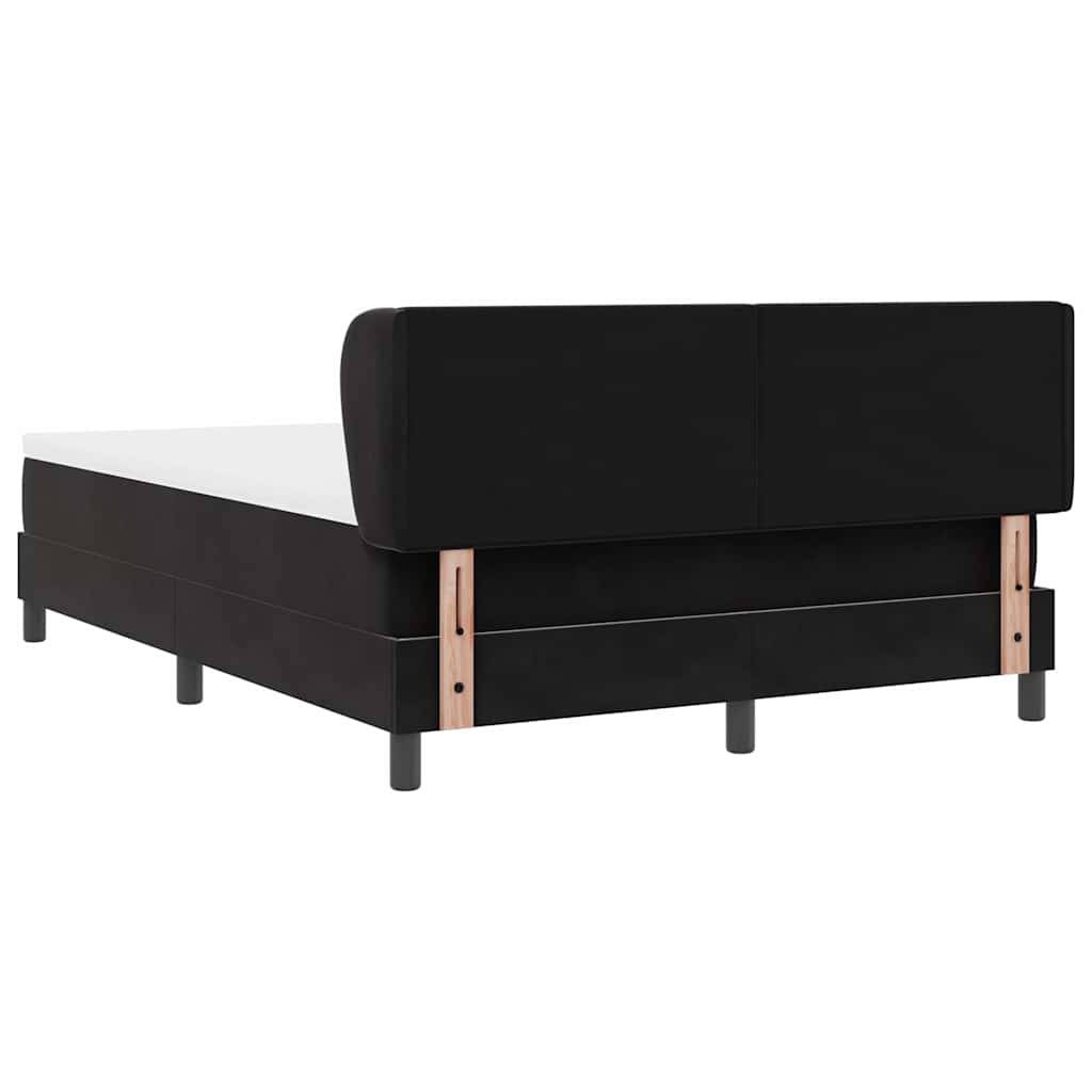 vidaXL Κρεβάτι με ελατήρια με στρώμα Μαύρο 140 x 200 cm Βελούδο