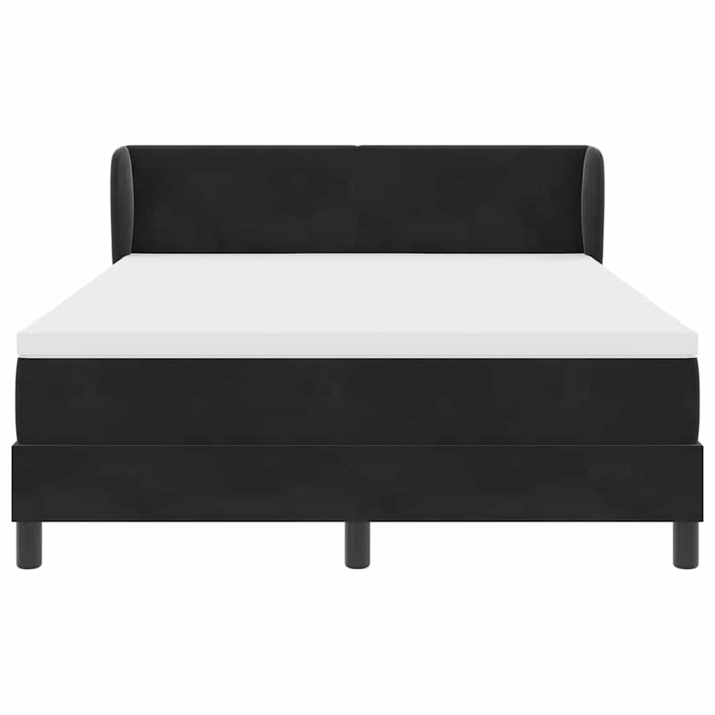 vidaXL Κρεβάτι με ελατήρια με στρώμα Μαύρο 140 x 200 cm Βελούδο