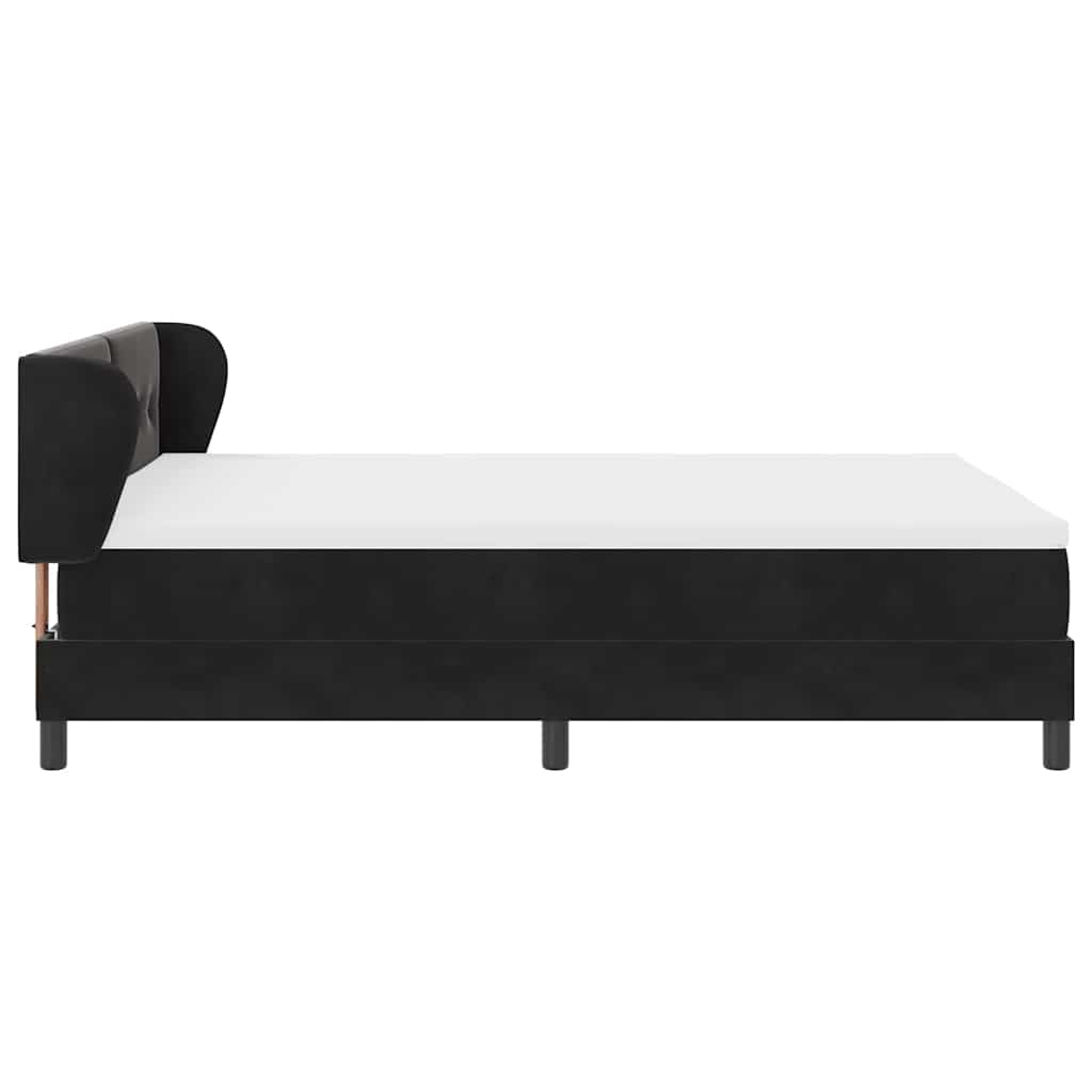 vidaXL Κρεβάτι με ελατήρια με στρώμα Μαύρο 140 x 200 cm Βελούδο