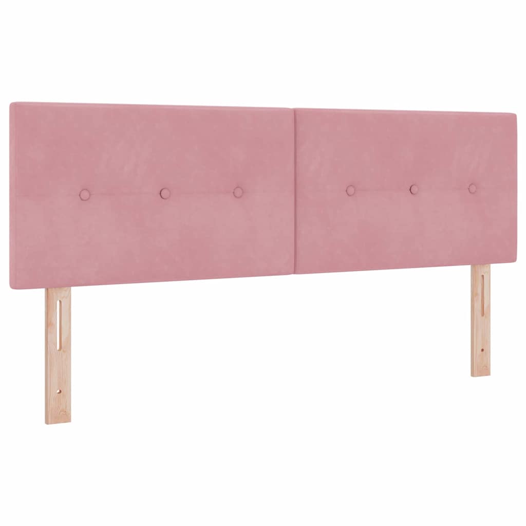 vidaXL Κρεβάτι με ελατήρια με κεφαλάρι Ροζ 140 x 200 cm Βελούδο