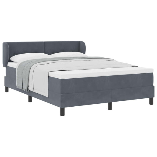 vidaXL Κρεβάτι με ελατήρια Σκούρο γκρι 160 x 200 cm Βελούδο