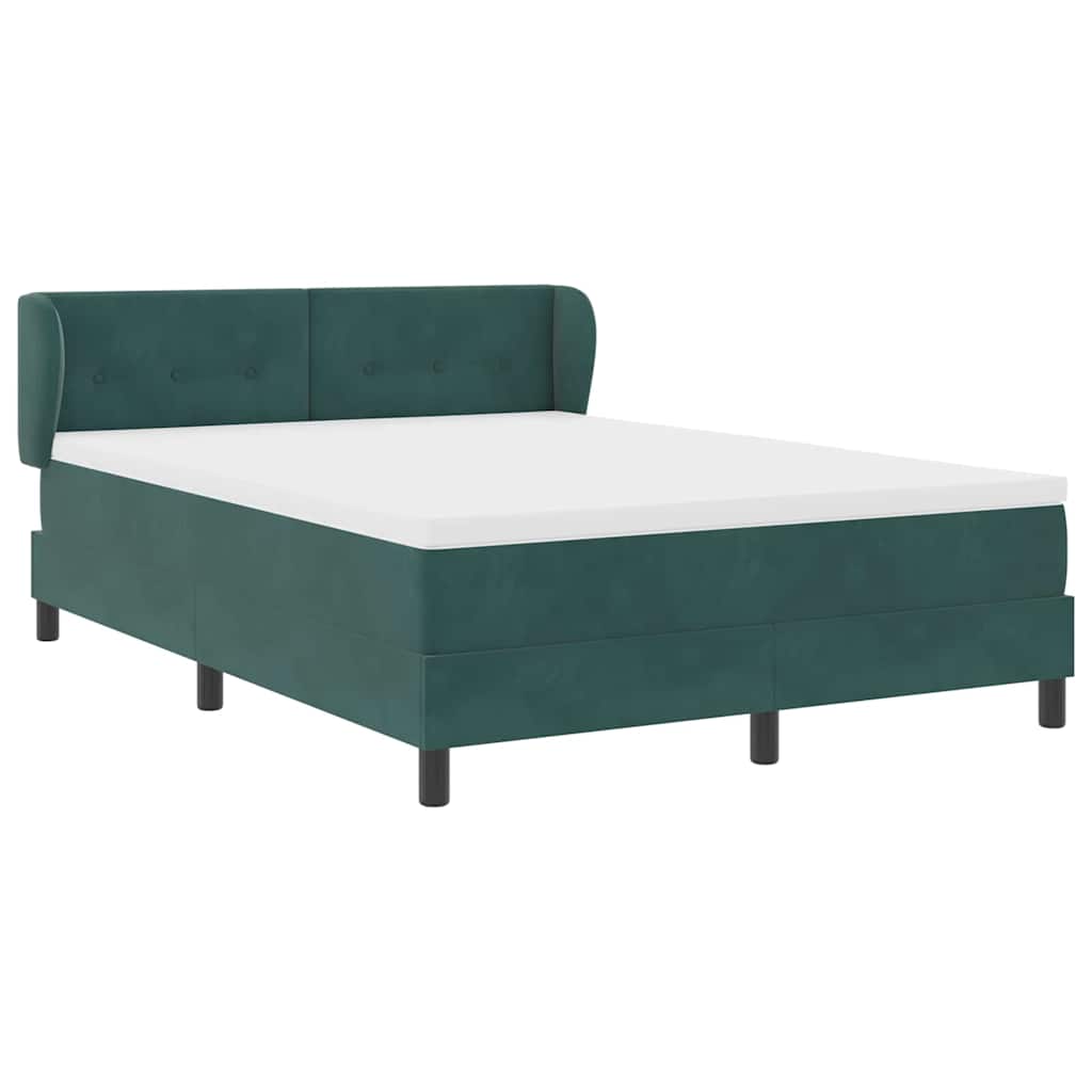 vidaXL Κρεβάτι με ελατήρια Σκούρο πράσινο 160 x 200 cm Βελούδο