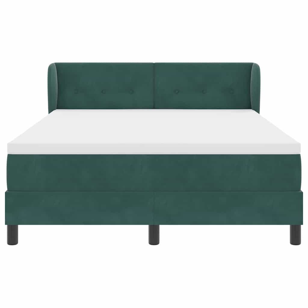 vidaXL Κρεβάτι με ελατήρια Σκούρο πράσινο 160 x 200 cm Βελούδο