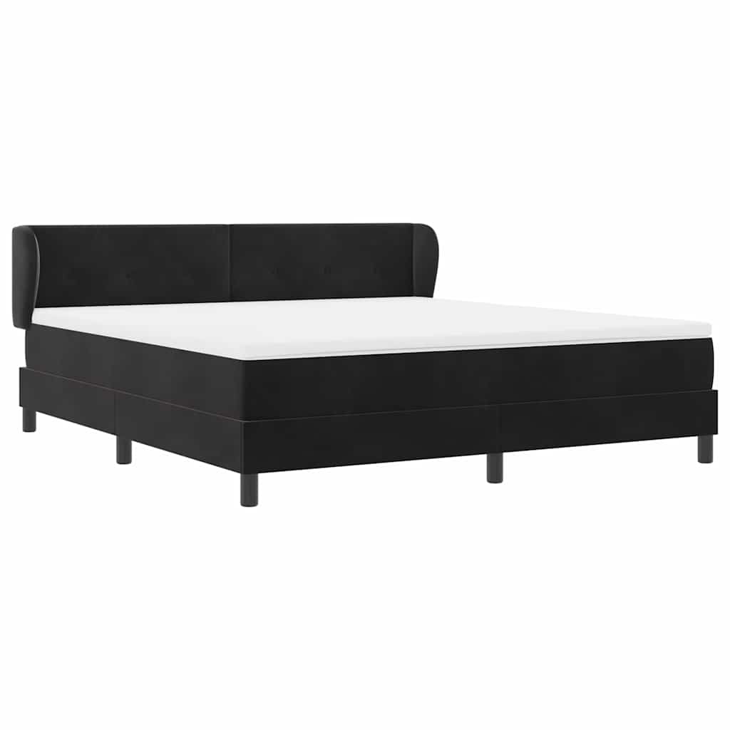 vidaXL Κρεβάτι με ελατήρια με στρώμα Μαύρο 180 x 200 cm Βελούδο
