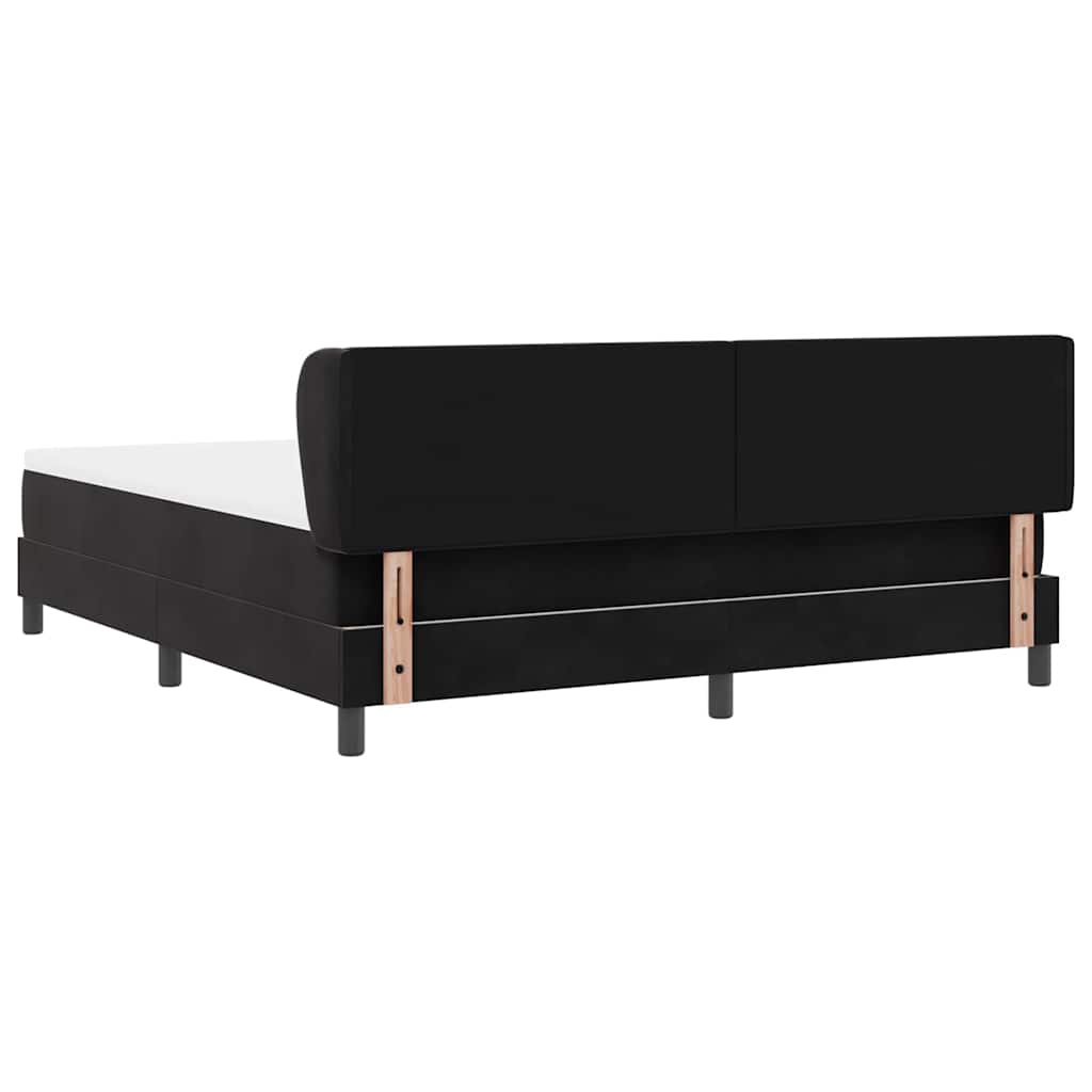 vidaXL Κρεβάτι με ελατήρια με στρώμα Μαύρο 180 x 200 cm Βελούδο