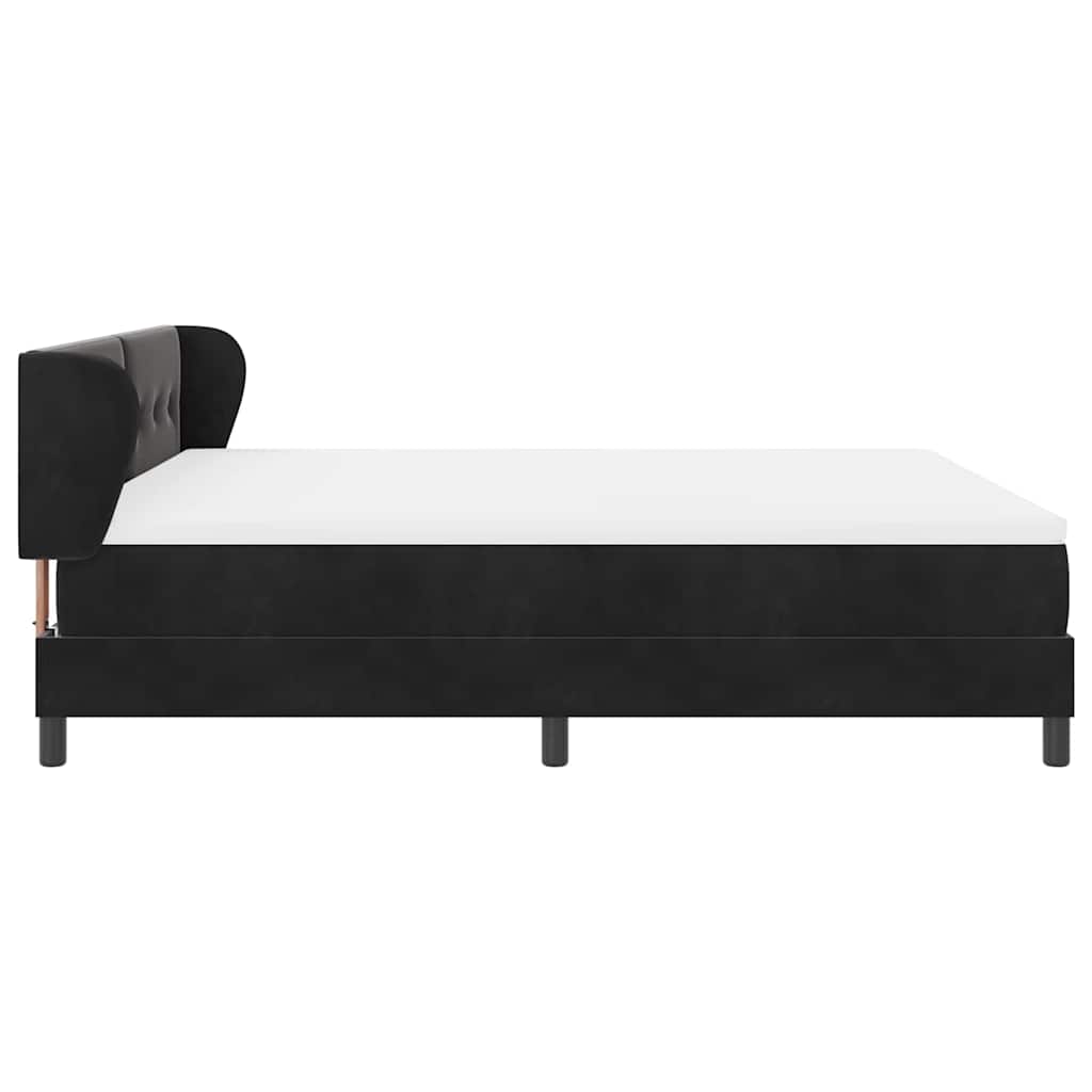 vidaXL Κρεβάτι με ελατήρια με στρώμα Μαύρο 180 x 200 cm Βελούδο