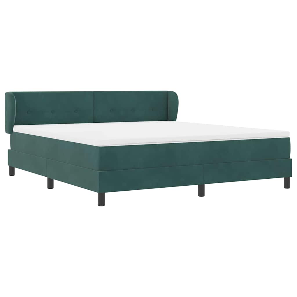 vidaXL Κρεβάτι με ελατήρια Σκούρο πράσινο 180 x 200 cm Βελούδο