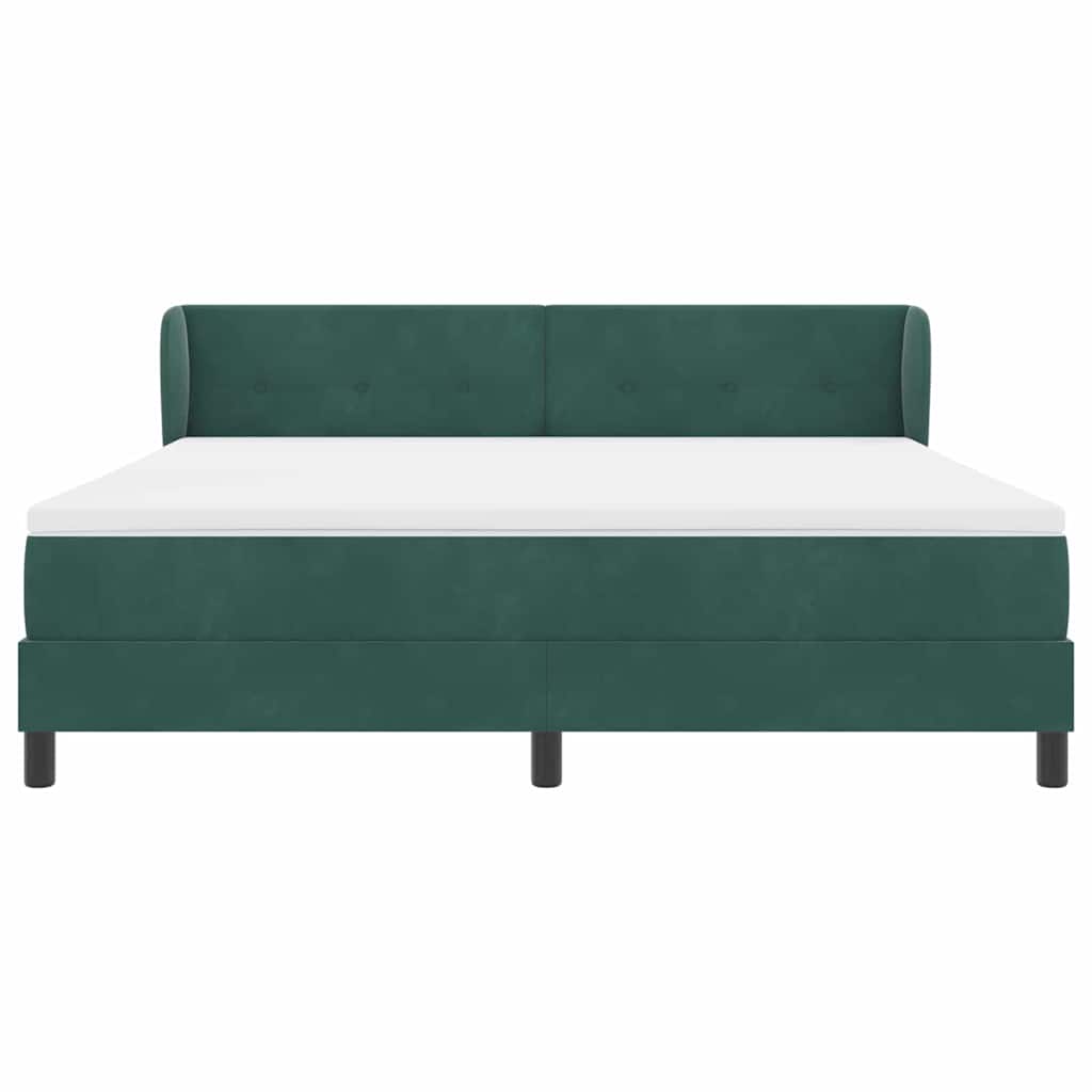 vidaXL Κρεβάτι με ελατήρια Σκούρο πράσινο 180 x 200 cm Βελούδο