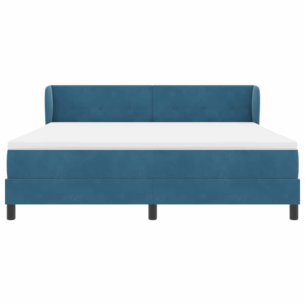 vidaXL Κρεβάτι με ελατήρια Σκούρο Μπλε 180 x 200 cm Βελούδο
