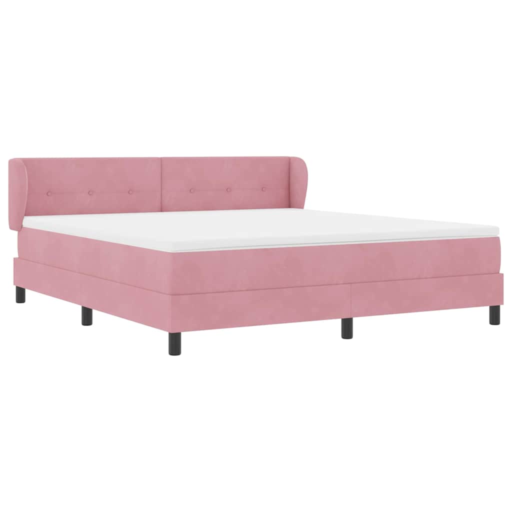 vidaXL Κρεβάτι με ελατήρια με κεφαλάρι Ροζ 180 x 200 cm Βελούδο