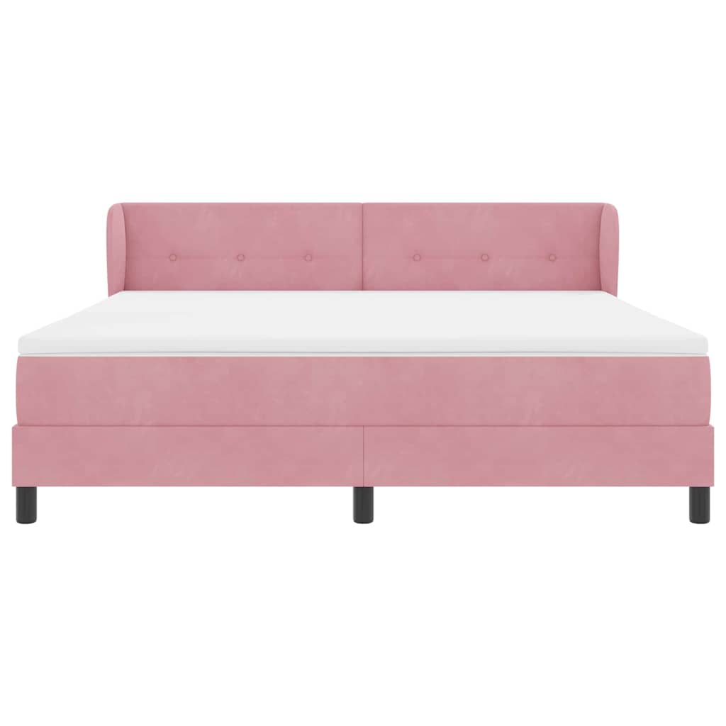 vidaXL Κρεβάτι με ελατήρια με κεφαλάρι Ροζ 180 x 200 cm Βελούδο