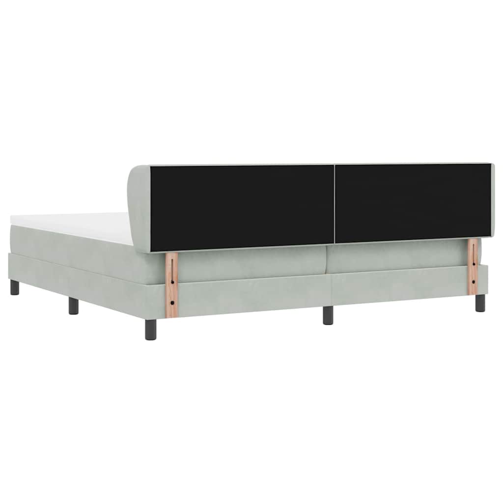 vidaXL Κρεβάτι με ελατήρια Ανοιχτό γκρι 200 x 200 cm Βελούδο