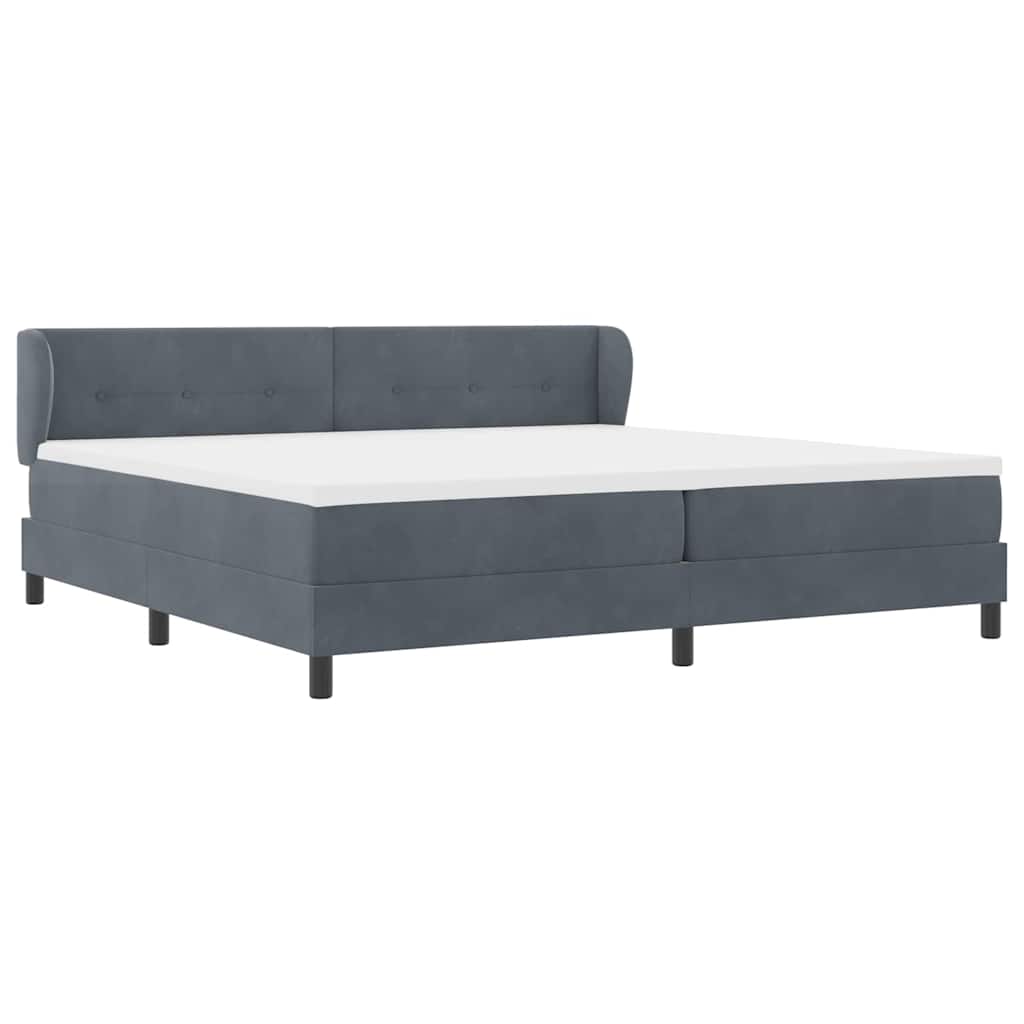 vidaXL Κρεβάτι με ελατήρια Σκούρο γκρι 200 x 200 cm Βελούδο