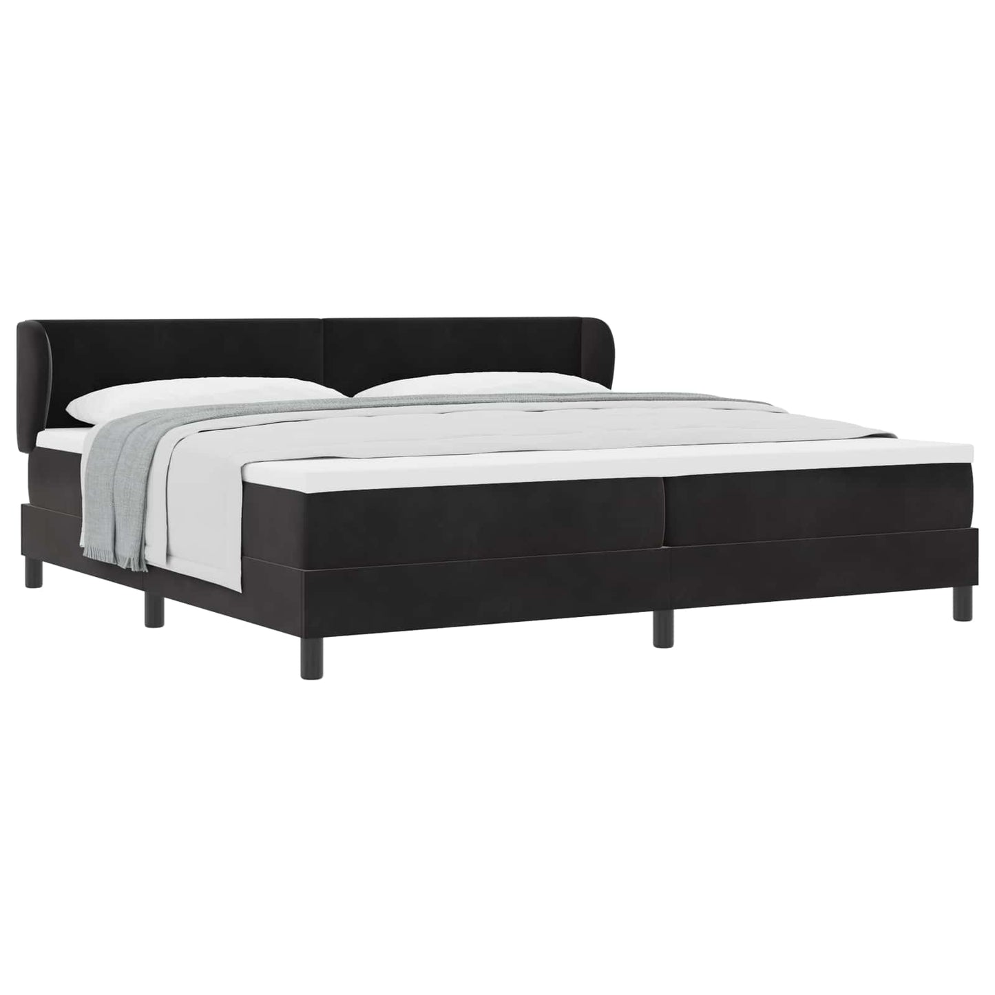 vidaXL Κρεβάτι με ελατήρια με κεφαλάρι Μαύρο 200 x 200 cm Βελούδο