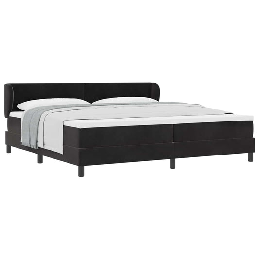 vidaXL Κρεβάτι με ελατήρια με κεφαλάρι Μαύρο 200 x 200 cm Βελούδο