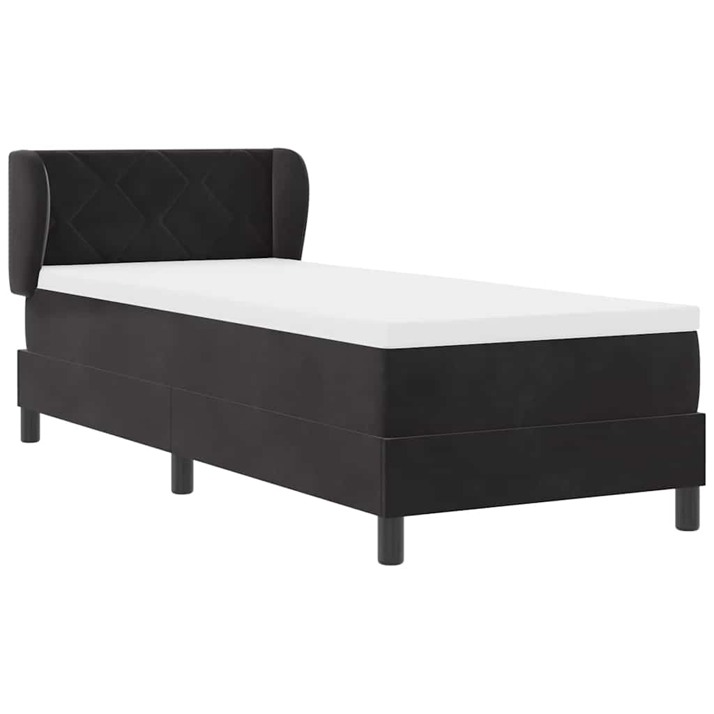 vidaXL Κρεβάτι με ελατήρια με κεφαλάρι Μαύρο 80 x 200 cm Βελούδο