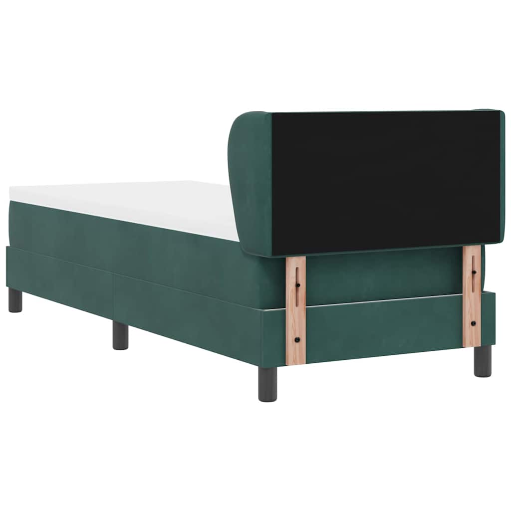 vidaXL Κρεβάτι με ελατήρια Σκούρο πράσινο 80 x 200 cm Βελούδο