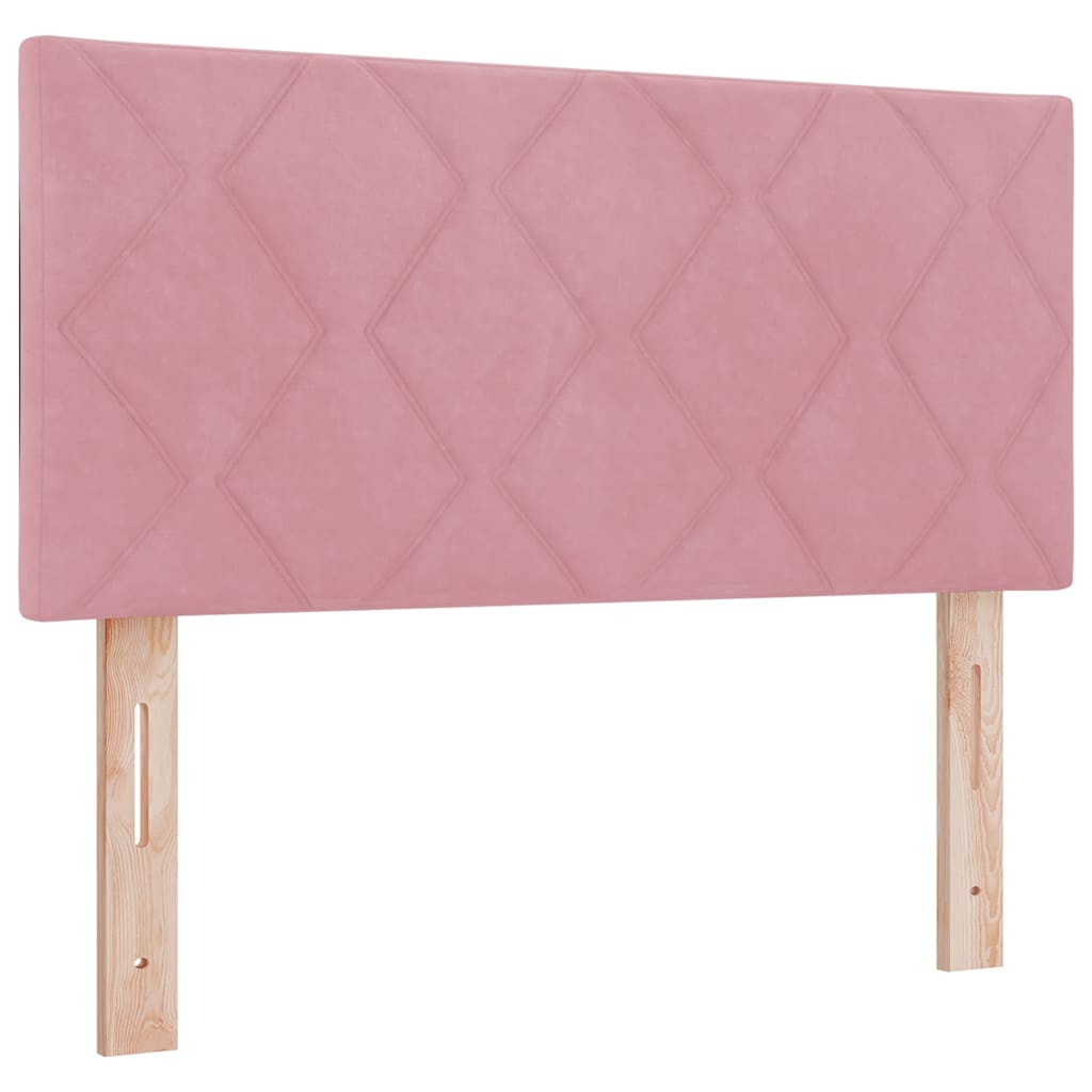 vidaXL Κρεβάτι με ελατήρια με κεφαλάρι Ροζ 90 x 190 cm Βελούδο