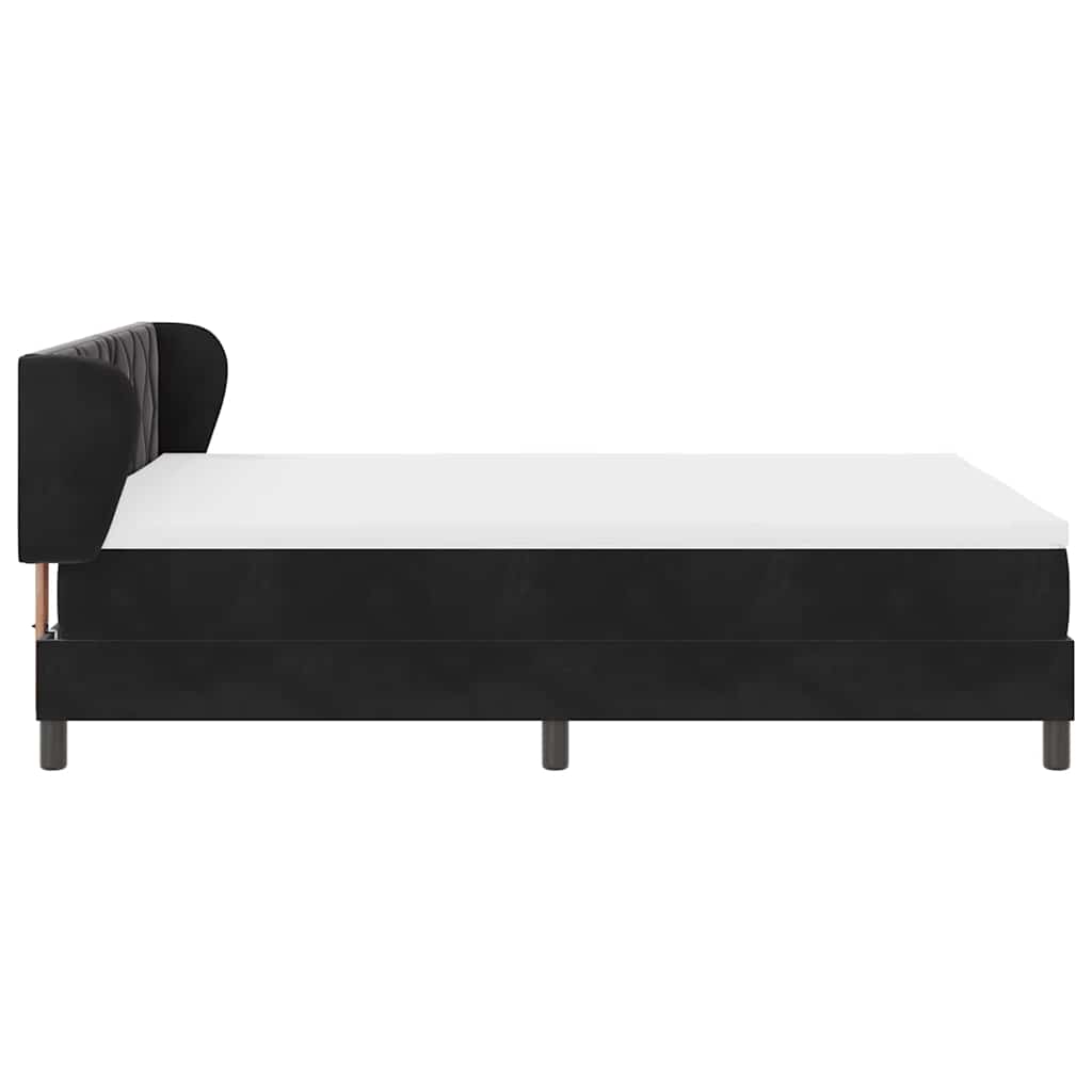 vidaXL Κρεβάτι με ελατήρια με κεφαλάρι Μαύρο 140 x 190 cm Βελούδο