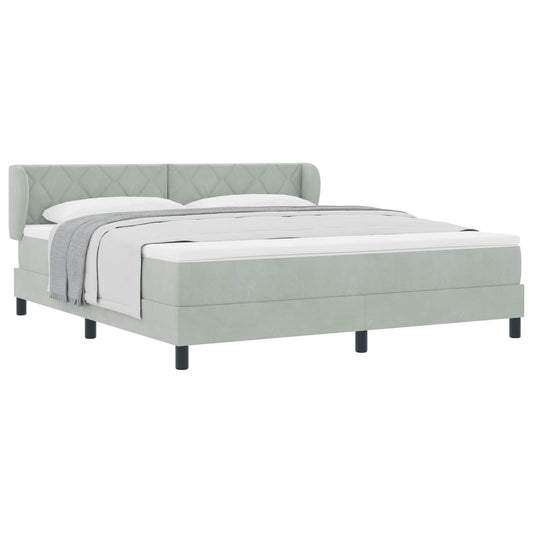 vidaXL Κρεβάτι με ελατήρια Ανοιχτό γκρι 180 x 200 cm Βελούδο