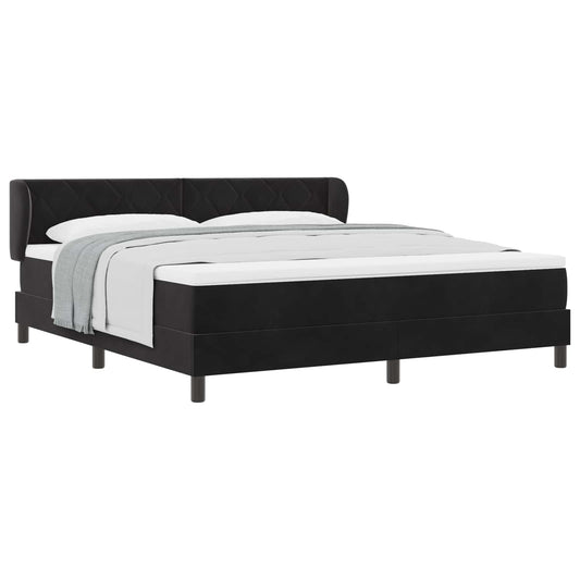 vidaXL Κρεβάτι με ελατήρια με κεφαλάρι Μαύρο 180 x 200 cm Βελούδο