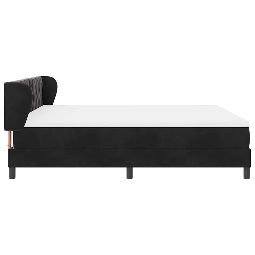 vidaXL Κρεβάτι με ελατήρια με κεφαλάρι Μαύρο 180 x 200 cm Βελούδο