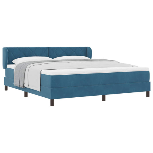 vidaXL Κρεβάτι με ελατήρια Σκούρο Μπλε 180 x 200 cm Βελούδο