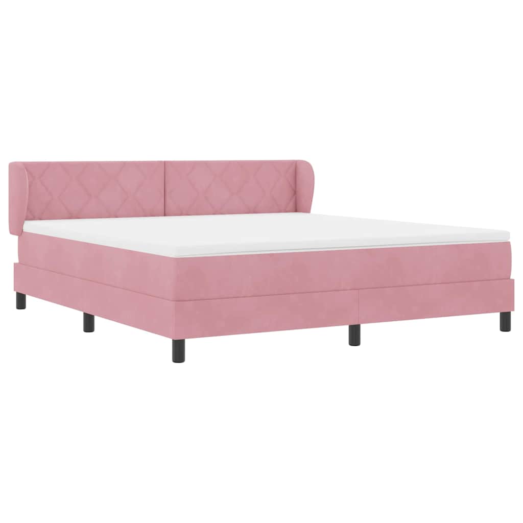 vidaXL Κρεβάτι με ελατήρια με κεφαλάρι Ροζ 180 x 200 cm Βελούδο