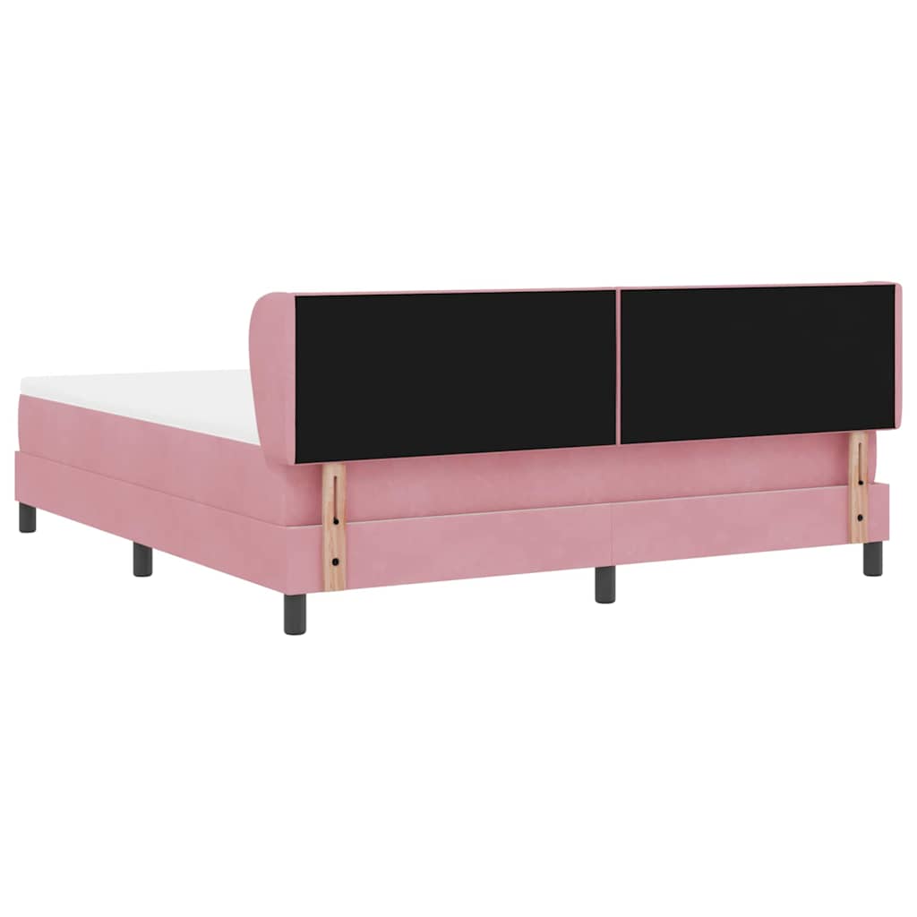 vidaXL Κρεβάτι με ελατήρια με κεφαλάρι Ροζ 180 x 200 cm Βελούδο