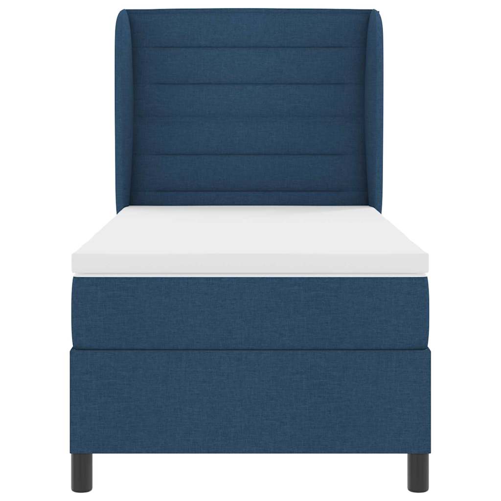 vidaXL Κρεβάτι με ελατήρια με στρώμα Μπλε 80 x 200 cm ύφασμα