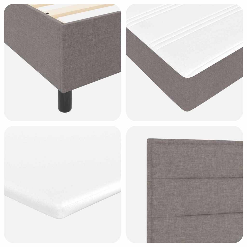 vidaXL Κρεβάτι με ελατήρια με στρώμα Taupe 90 x 190 cm ύφασμα