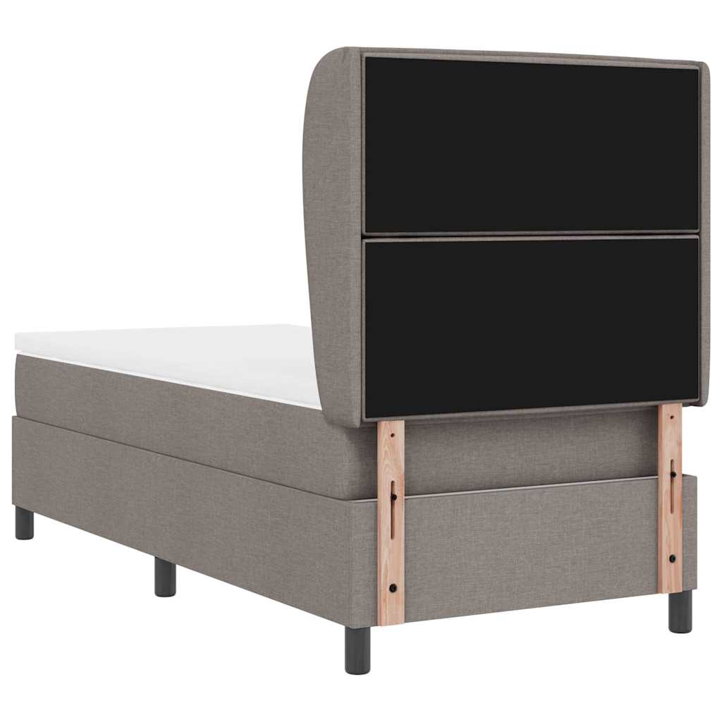 vidaXL Κρεβάτι με ελατήρια με στρώμα Taupe 90 x 190 cm ύφασμα