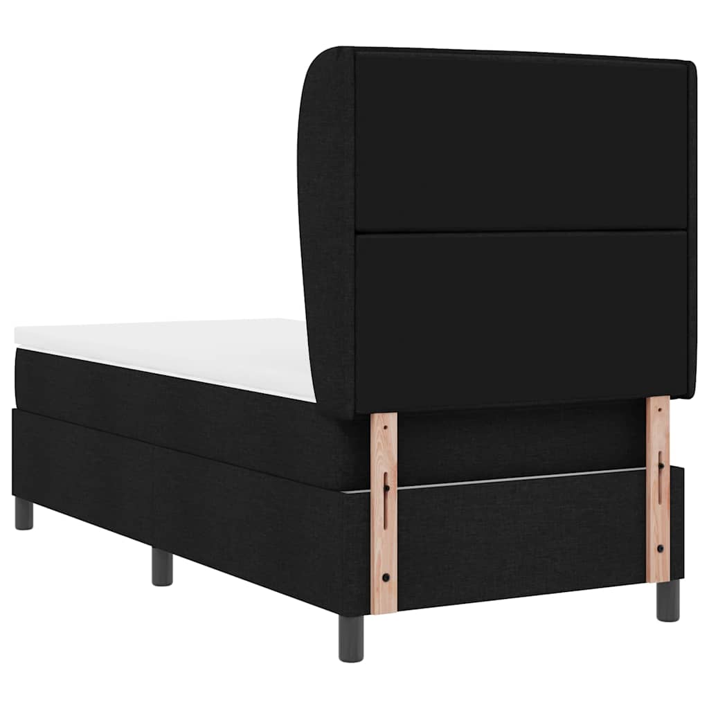 vidaXL Κρεβάτι με ελατήρια με στρώμα Μαύρο 90 x 200 cm ύφασμα