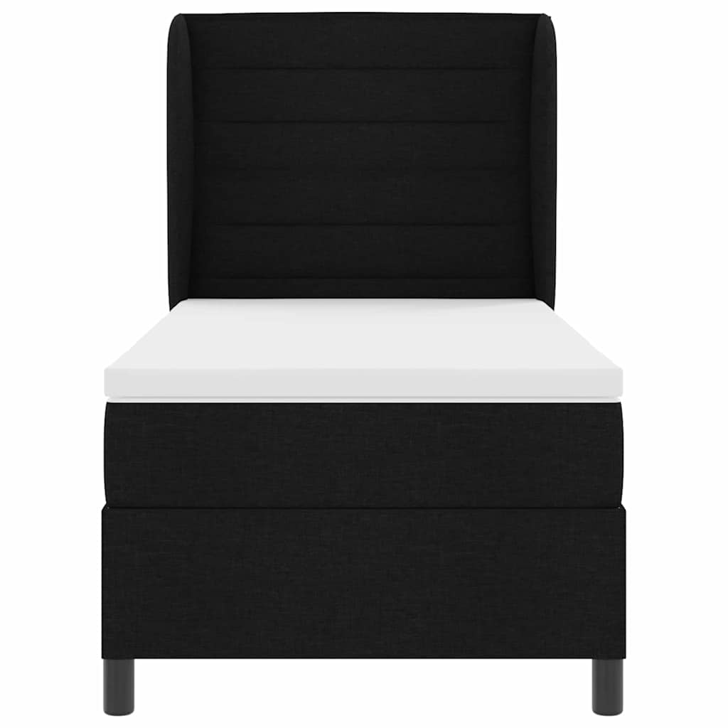 vidaXL Κρεβάτι με ελατήρια με στρώμα Μαύρο 90 x 200 cm ύφασμα