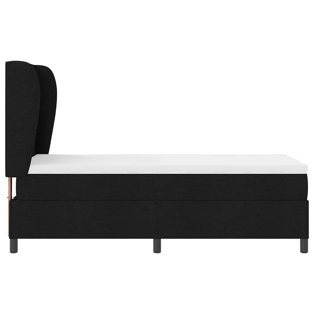 vidaXL Κρεβάτι με ελατήρια με στρώμα Μαύρο 90 x 200 cm ύφασμα