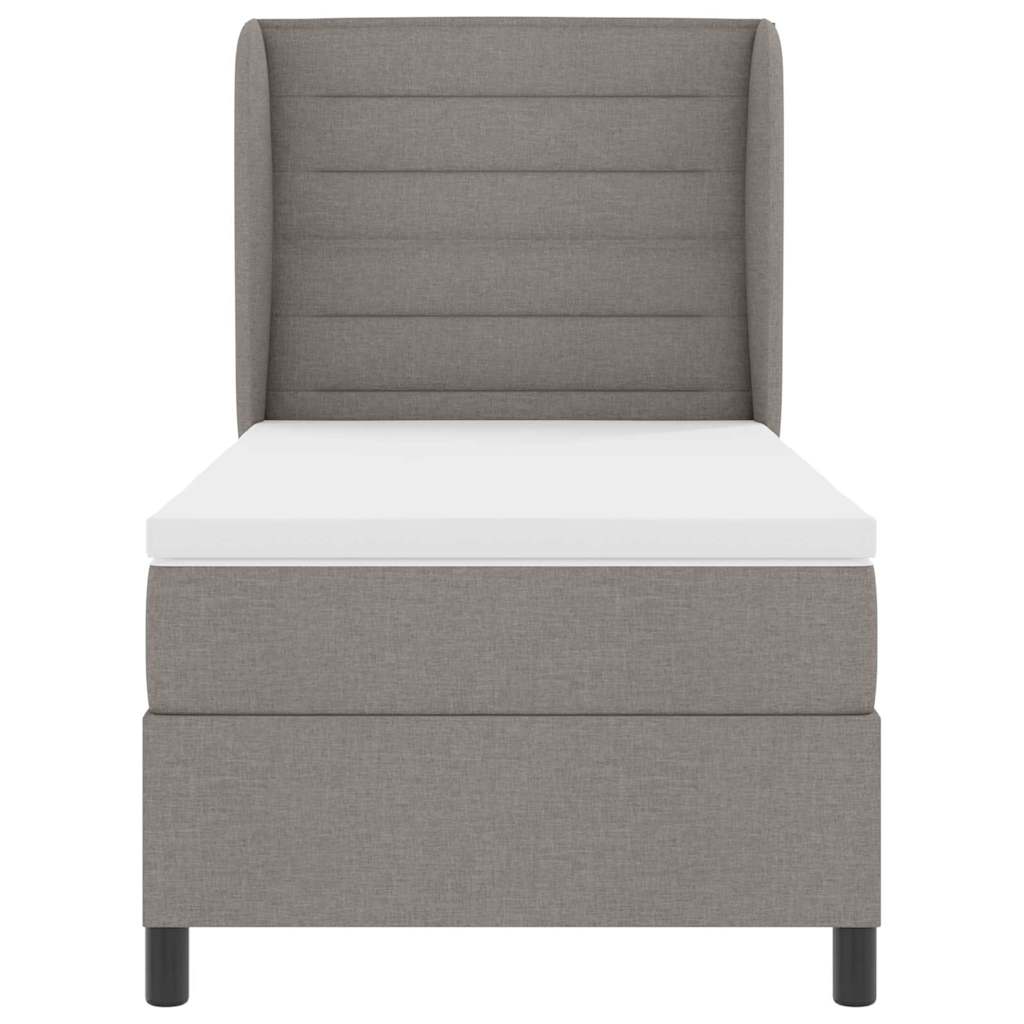 vidaXL Κρεβάτι με ελατήρια με στρώμα Taupe 90 x 200 cm ύφασμα