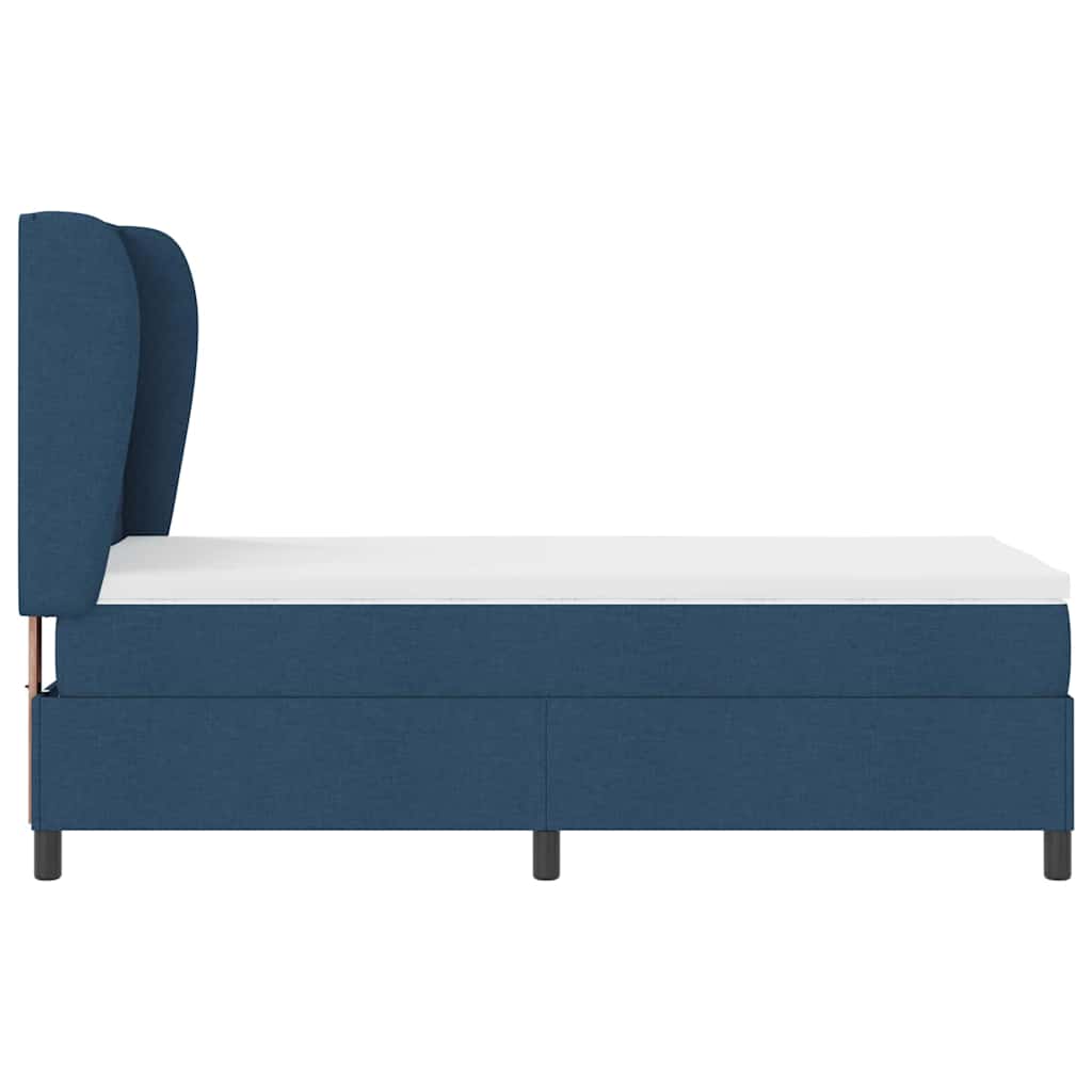 vidaXL Κρεβάτι με ελατήρια με στρώμα Μπλε 90 x 200 cm ύφασμα