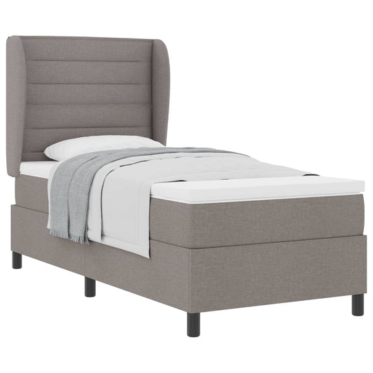 vidaXL Κρεβάτι με ελατήρια με στρώμα Taupe 100 x 200 cm ύφασμα