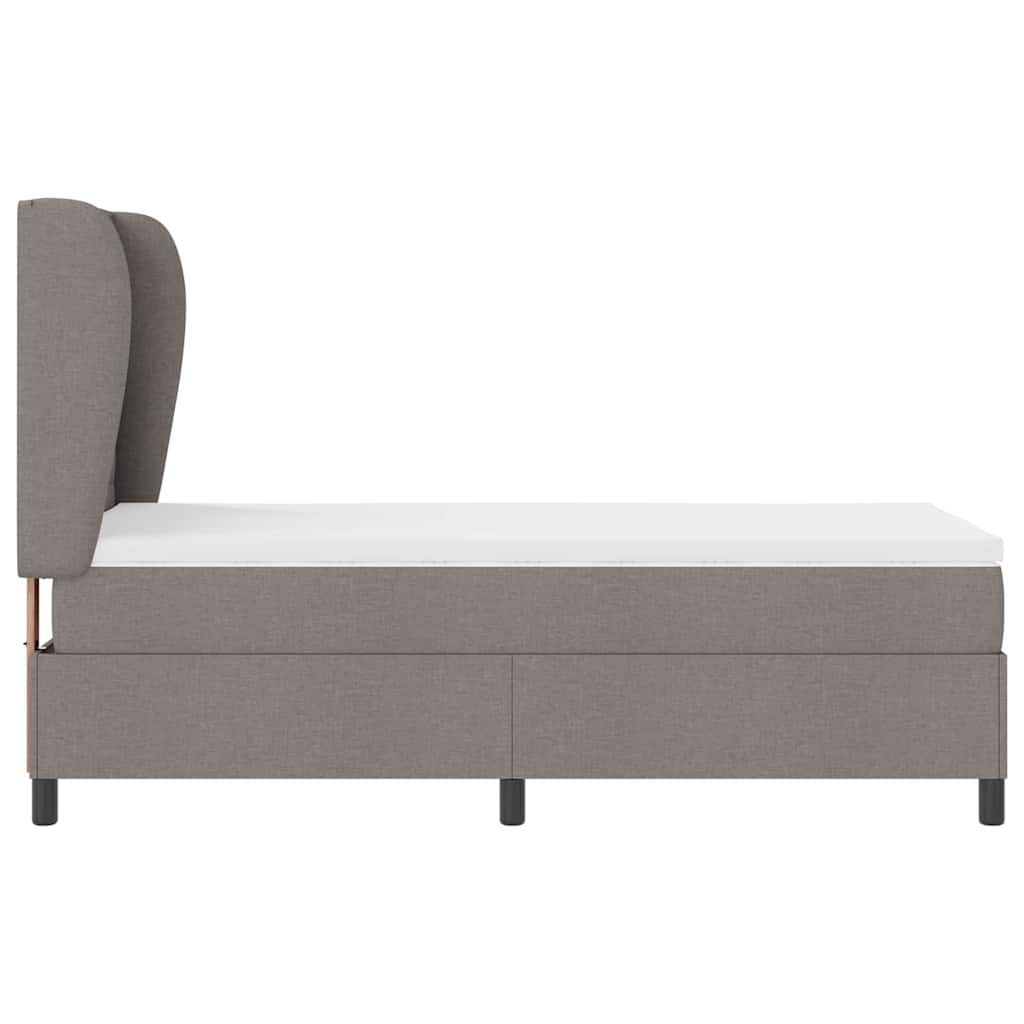vidaXL Κρεβάτι με ελατήρια με στρώμα Taupe 100 x 200 cm ύφασμα