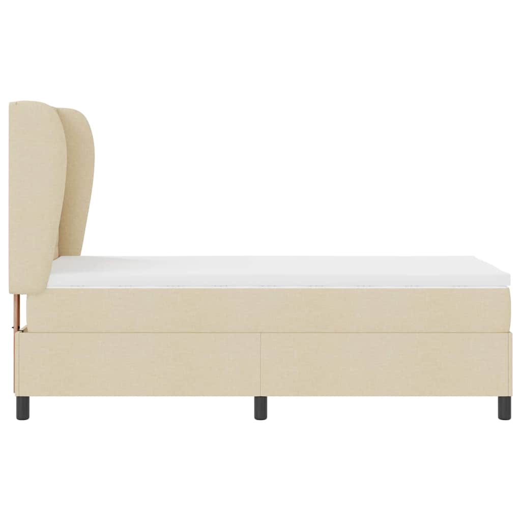 vidaXL Κρεβάτι με ελατήρια με στρώμα Κρεμ 100 x 200 cm ύφασμα