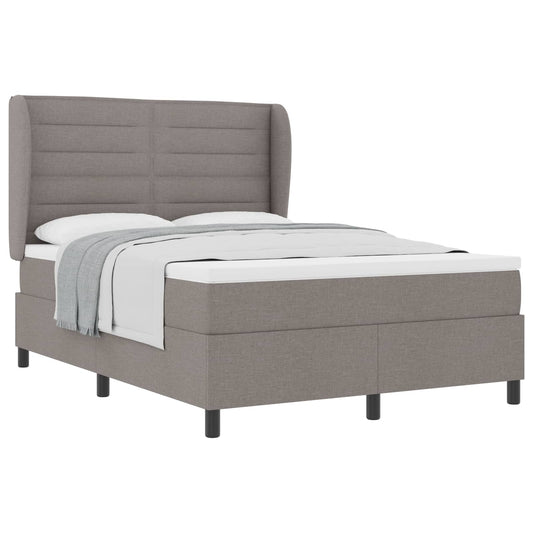 vidaXL Κρεβάτι με ελατήρια με στρώμα Taupe 140 x 190 cm ύφασμα