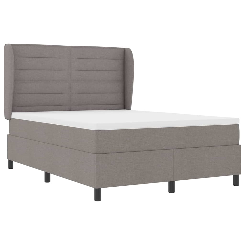 vidaXL Κρεβάτι με ελατήρια με στρώμα Taupe 140 x 190 cm ύφασμα