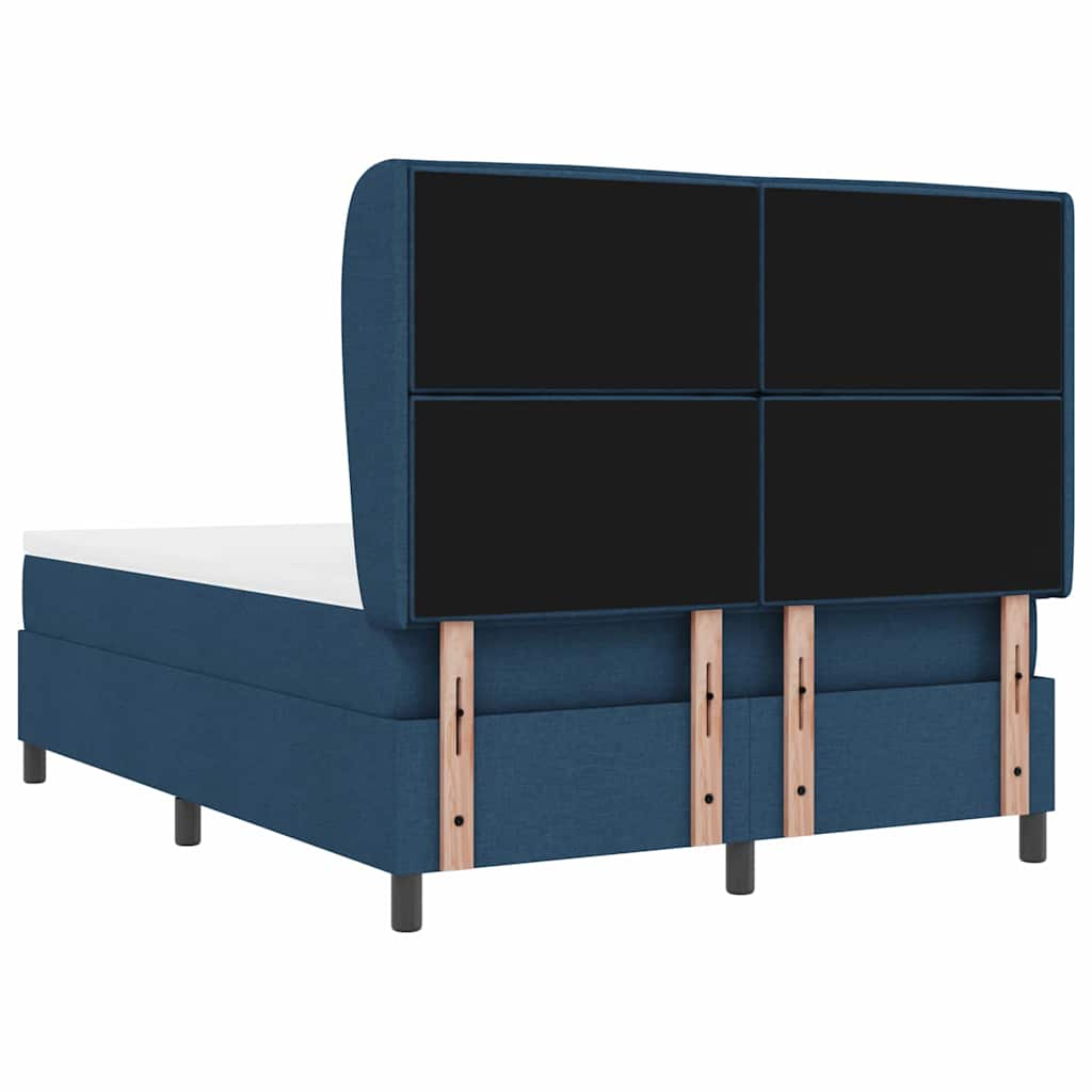 vidaXL Κρεβάτι με ελατήρια με στρώμα Μπλε 140 x 190 cm ύφασμα