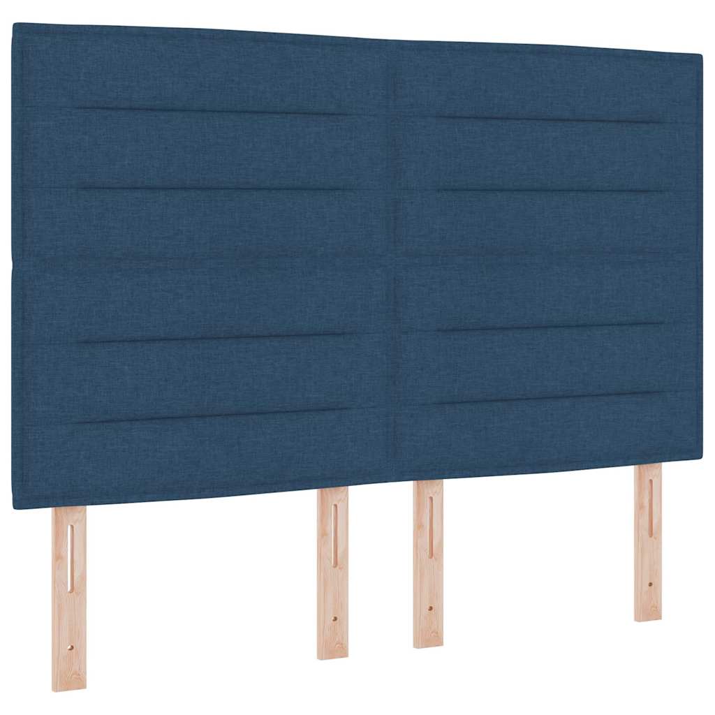 vidaXL Κρεβάτι με ελατήρια με στρώμα Μπλε 140 x 200 cm ύφασμα