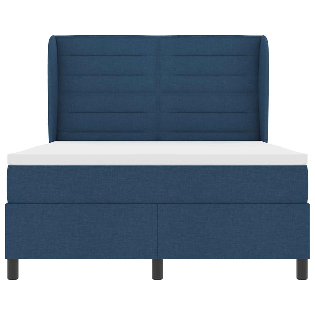 vidaXL Κρεβάτι με ελατήρια με στρώμα Μπλε 140 x 200 cm ύφασμα
