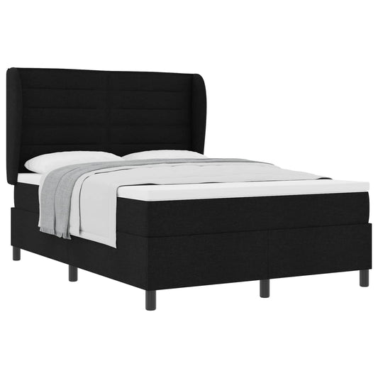 vidaXL Κρεβάτι με ελατήρια με στρώμα Μαύρο 160 x 200 cm ύφασμα